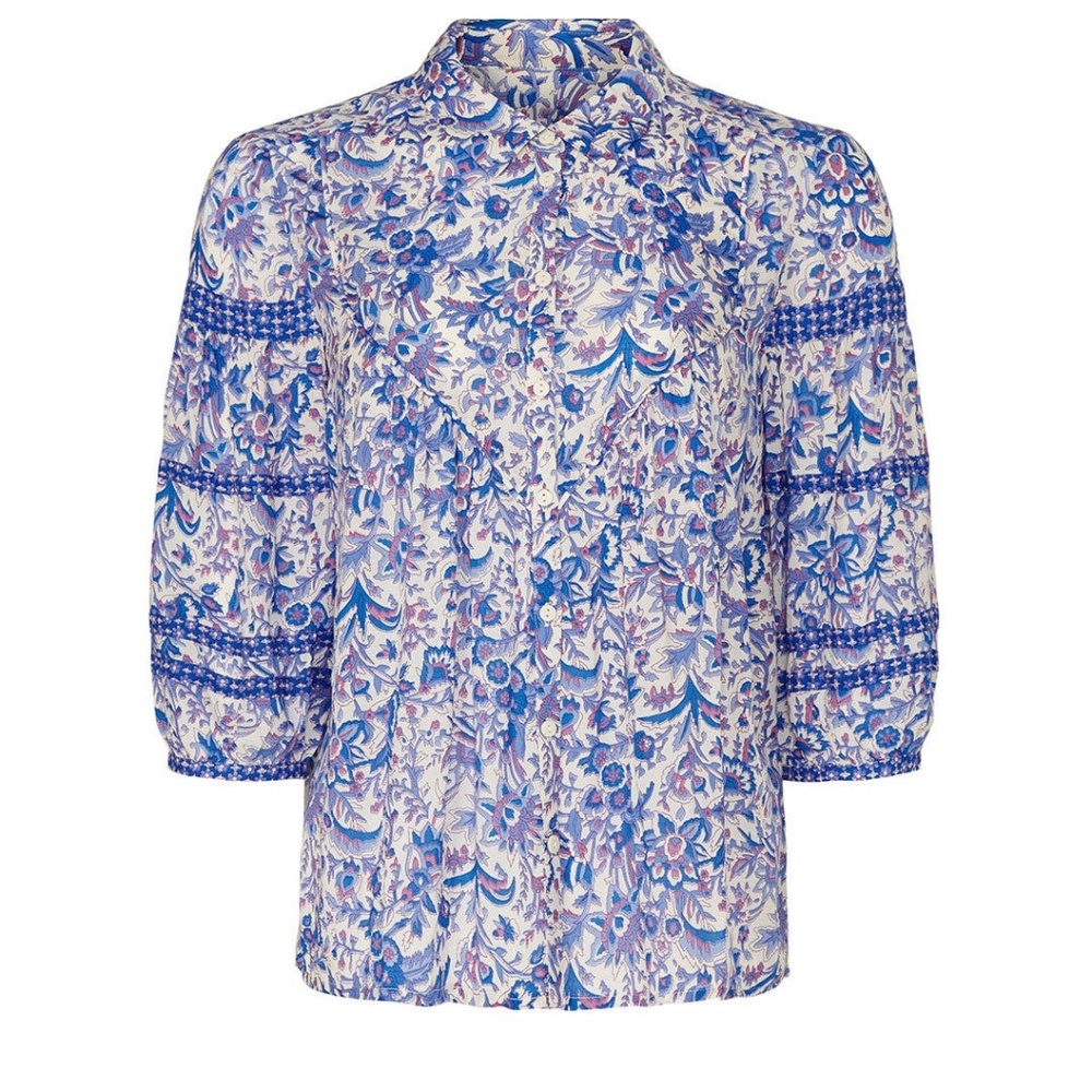 ba&sh Blue Floral Blouse